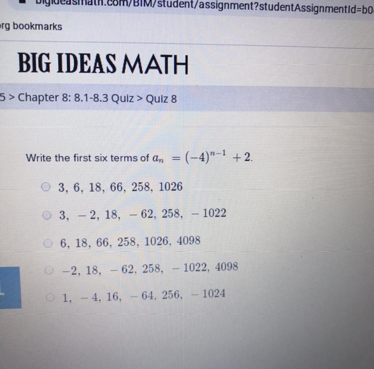 Write the first six terms-example-1