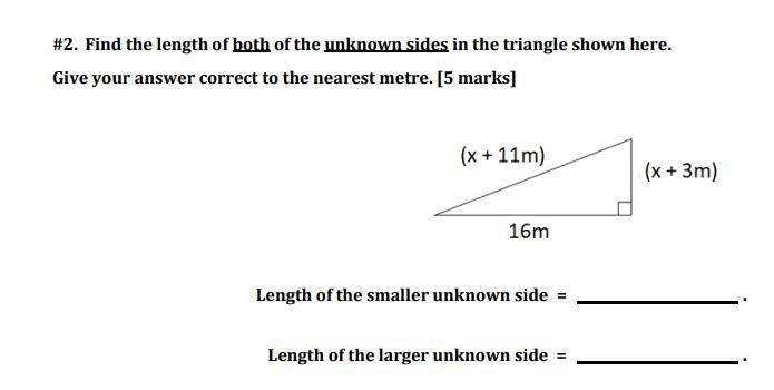 Find the length of both of the unknown sides in the triangle shown here. Give your-example-1