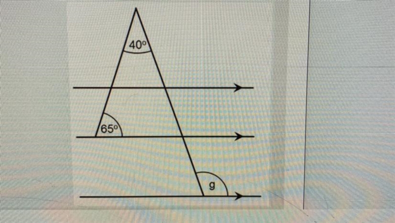 What is the measure of angle g?-example-1