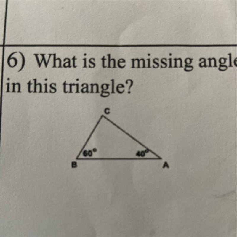 What is the missing angle in this triangle?-example-1