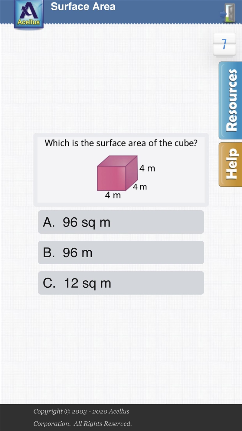 Which is the surface area of the cube?-example-1