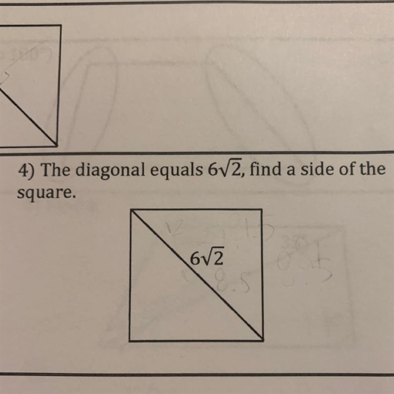 PLEASE HELP ME FIND THE SIDE OF THE SQUARE-example-1