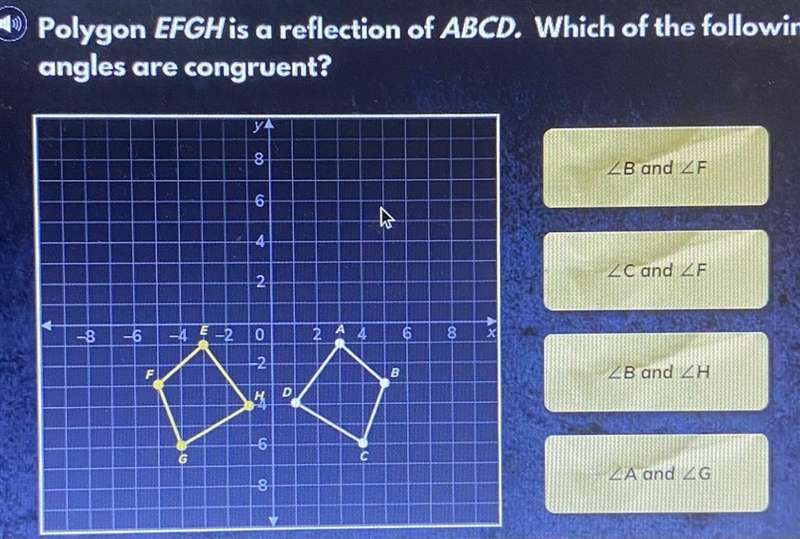 Which of the following angles are congruent?-example-1