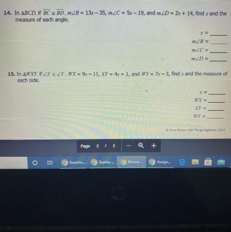 quiz 4-1 : classifying and solving for sides/angles in triangles gina wilson (all-example-1