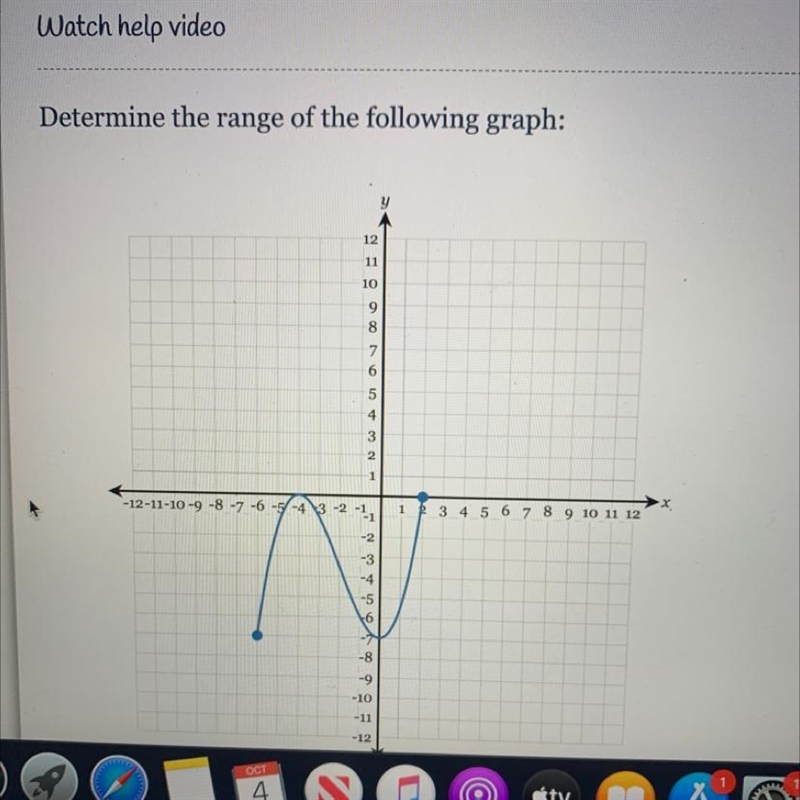 Determine the range of the following graph-example-1