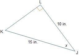 Which equation can be used to find the measure of angle LJK? sin(x) = (10/15) sin-example-1