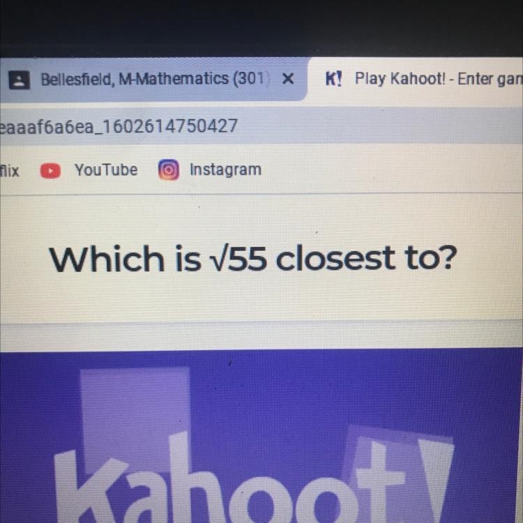 Which is V55 closest to? This is estimating square roots-example-1