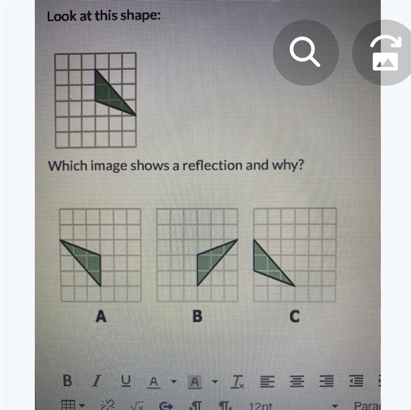 Which image shows a reflection and why?-example-1