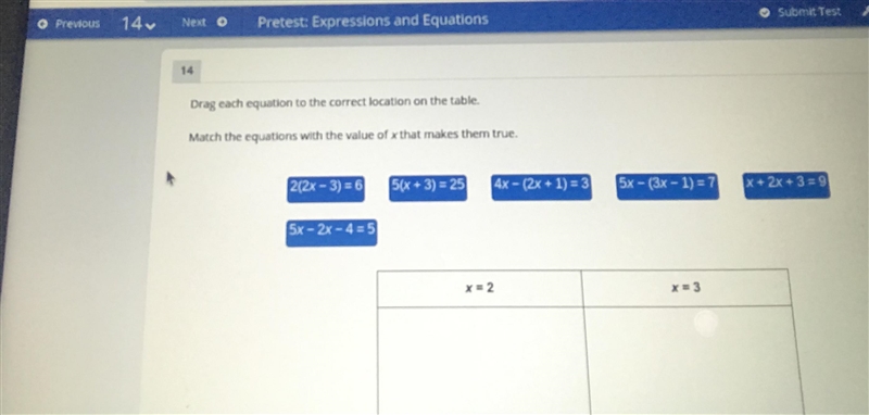 Drag each equation to the correct to the correct location on the table-example-1