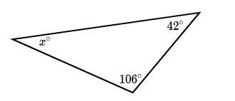 Find the value of x in the triangle shown below.-example-1