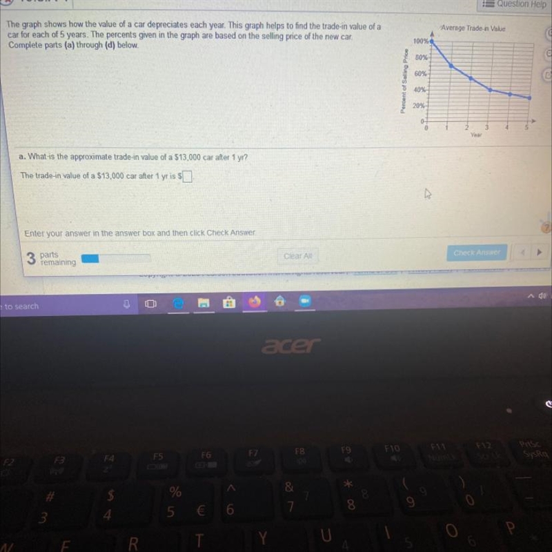 What's the trade in value after years 1 , 4 &5?-example-1