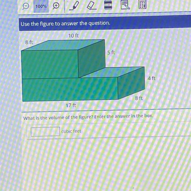 What is the volume of the figure? Enter the answer in the box.-example-1