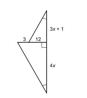 The two triangles are similar. What is the value of x? Enter your answer in the box-example-1