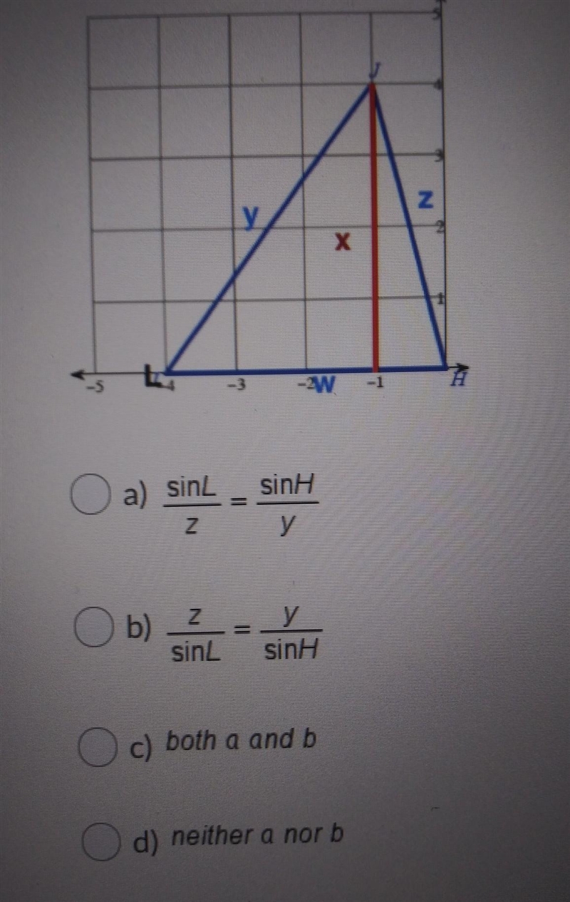 The Red Line in the figure is an altitude of triangle hjl. Using right angle trig-example-1