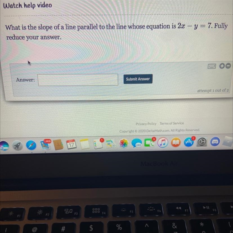 What is the slope of a line parallel to the line whose equation is 22 - y = 7. Fully-example-1