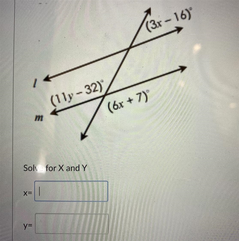 Please help!!!!! Solve for X and Y-example-1