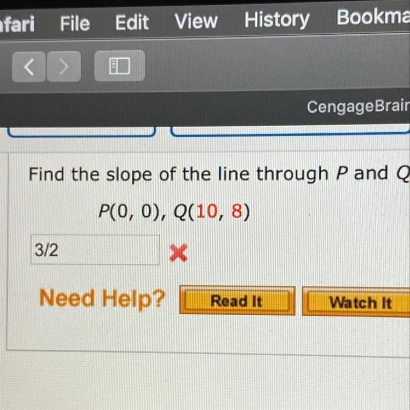 Find slope of P(0,0), Q(10,8)-example-1