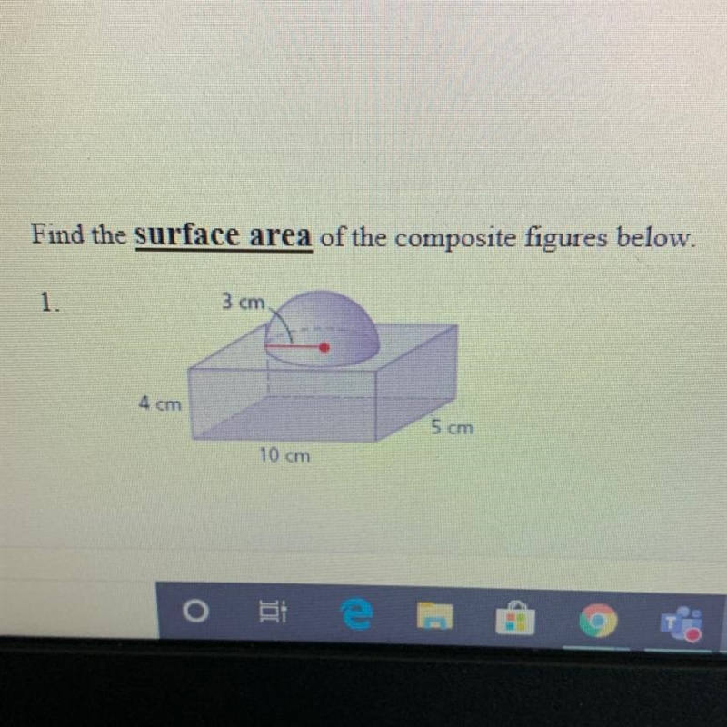 Find the SURFACE AREA of the composite figure below ASAP-example-1