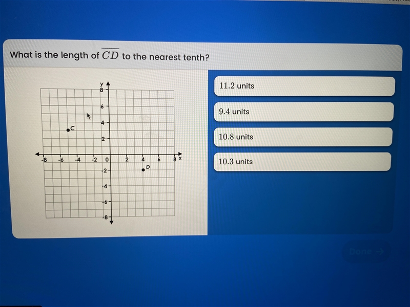 What is the length of CD to the nearest 10th?-example-1