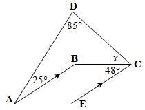 Find the value of x. Give reasons to justify your solution. AB ∥ EC-example-1