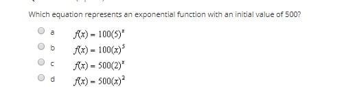 Which equation represents an exponential function with an initial value of 500?-example-1