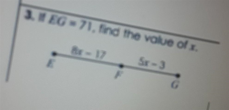 If EG=71 , find the value of x ​-example-1