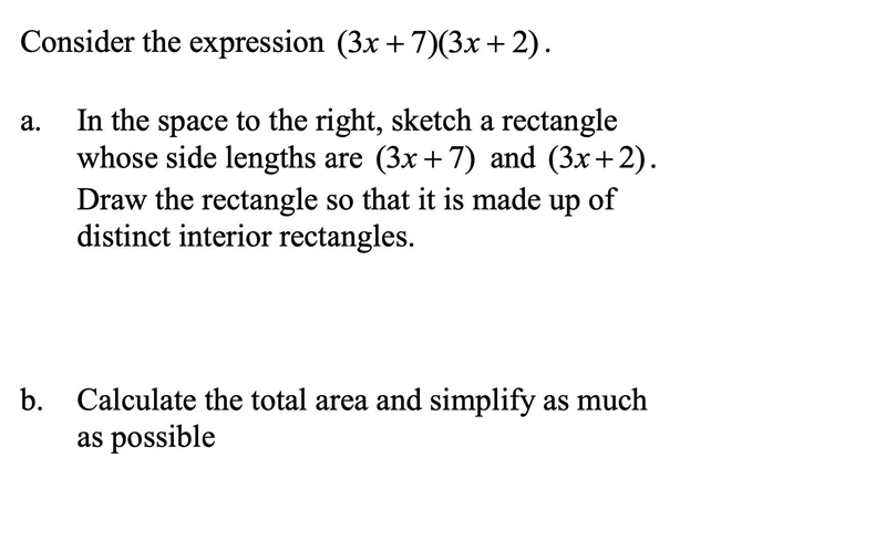 Consider the expression (3x+7)(3x+2)-example-1