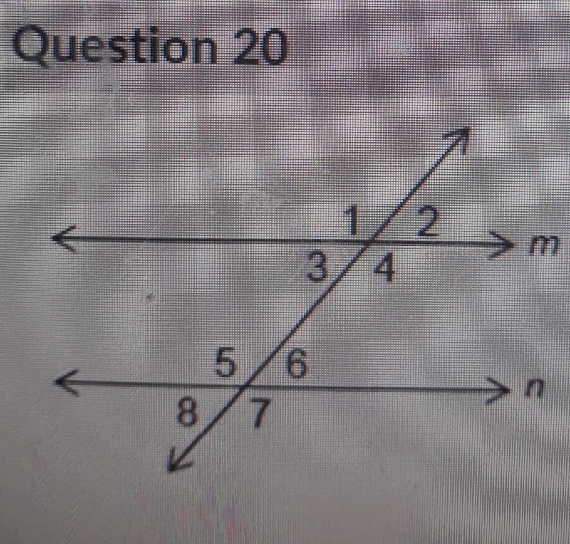 Which of the following statement must be true to prove lines m and n are parallel-example-1