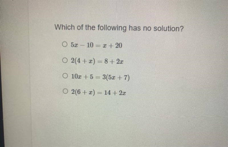 Which of the following has no solution?-example-1