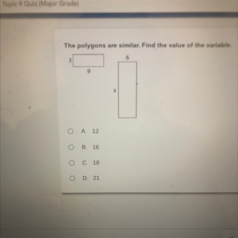 The polygons are similar. Find the value of the variable. Please HELPPPPPP!!!!-example-1