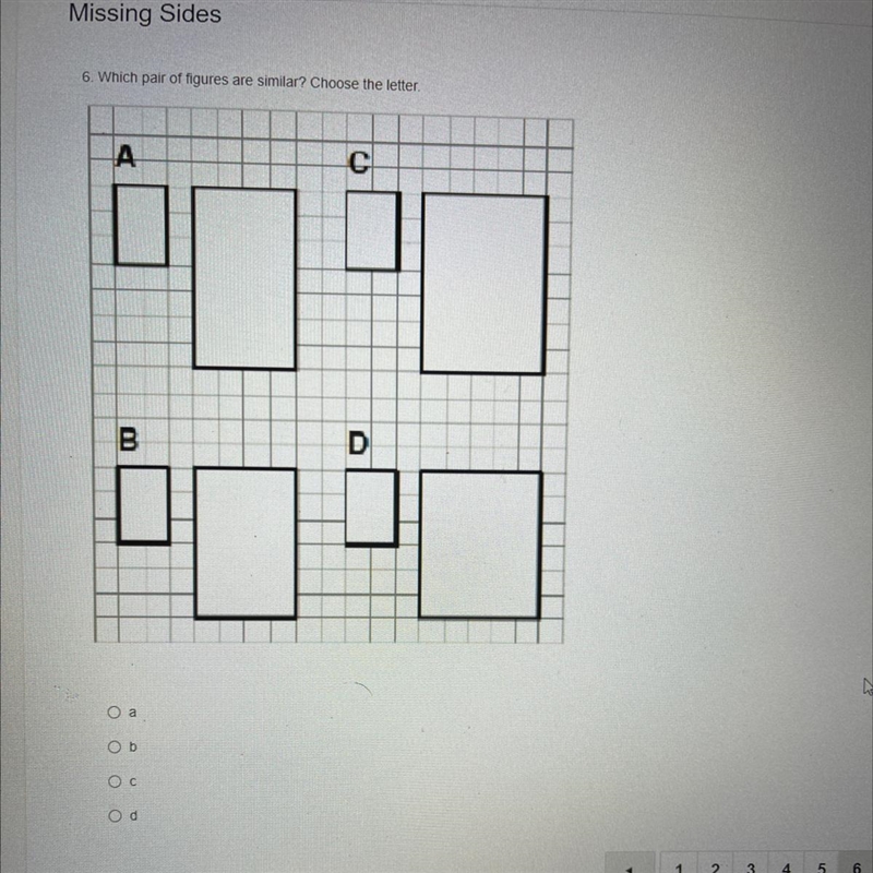 6. Which pair of figures are similar? Choose the letter А A с B D оооо-example-1