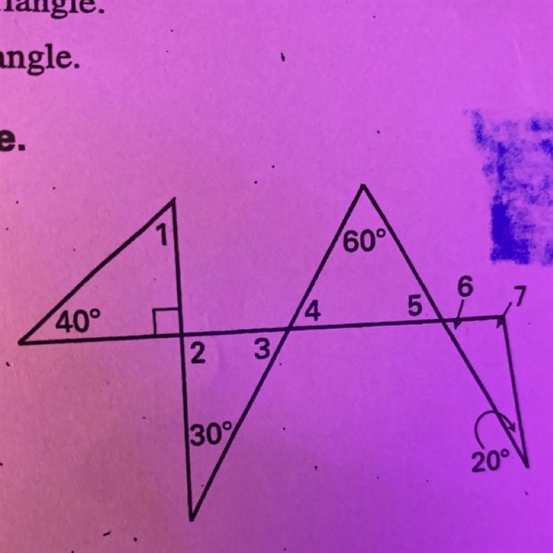 1 60° 6 7 4 LO 40° 2 3 30% 20° Jo measures of a triangle. its angles. Help plzz-example-1