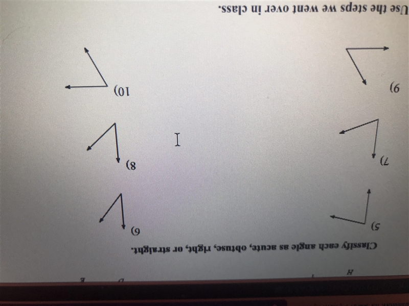 Help Classify each angle as acute,obtuse,right or straight.-example-1