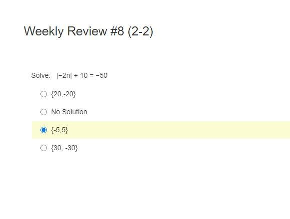 Solve: | −2n | + 10 = −50 (Find Solution)-example-1