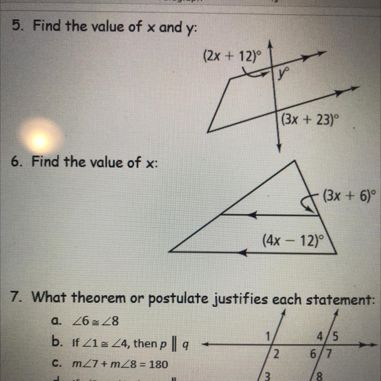 6. Find the value of x:-example-1