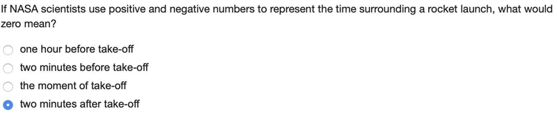 If NASA scientists use positive and negative numbers to represent the time surrounding-example-1