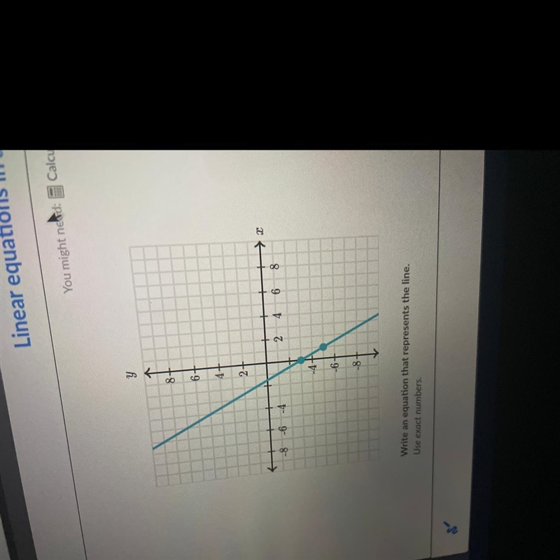 Write an equation that represents the line-example-1