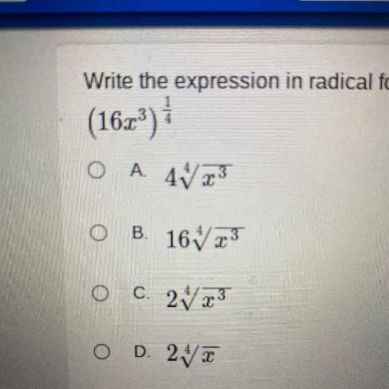 Write the expression in radical form.-example-1