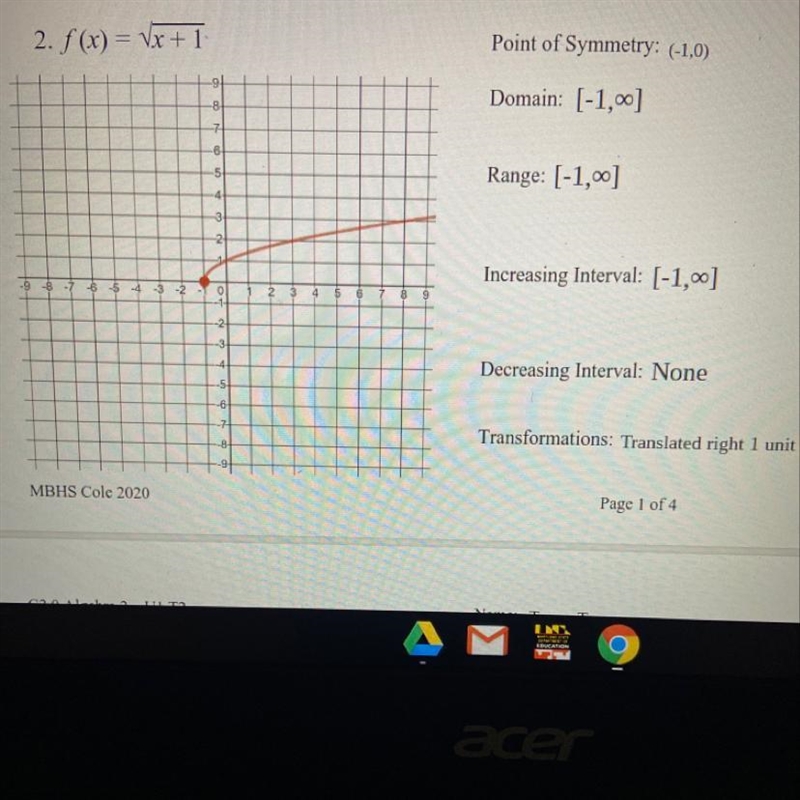 Please help! Is this a PARENT or transformation function? Also did I do it right?-example-1