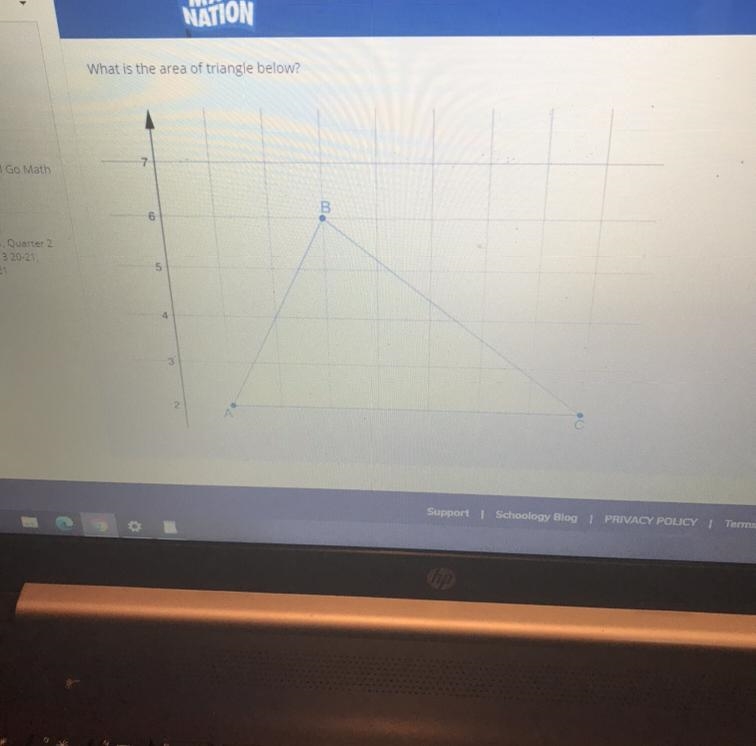 What is the area of the triangle below-example-1