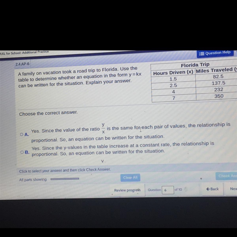 HELP PLEASE DUE AT FIVE A family on vacation took a road trip to Florida. Use the-example-1