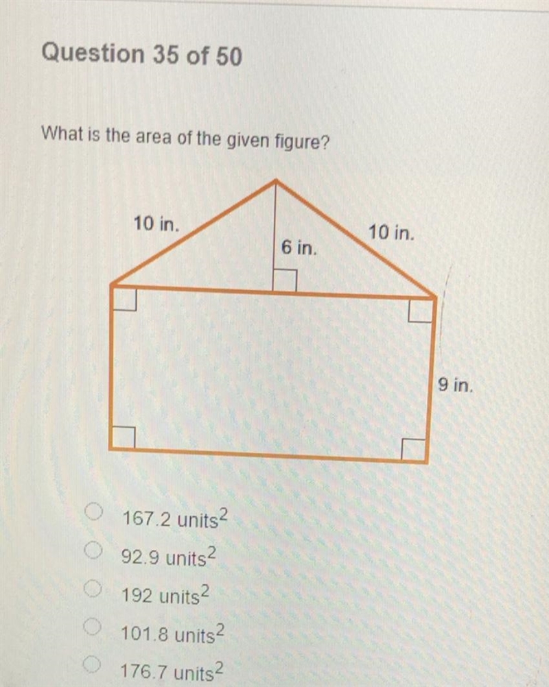 What is the are of the given figure.-example-1