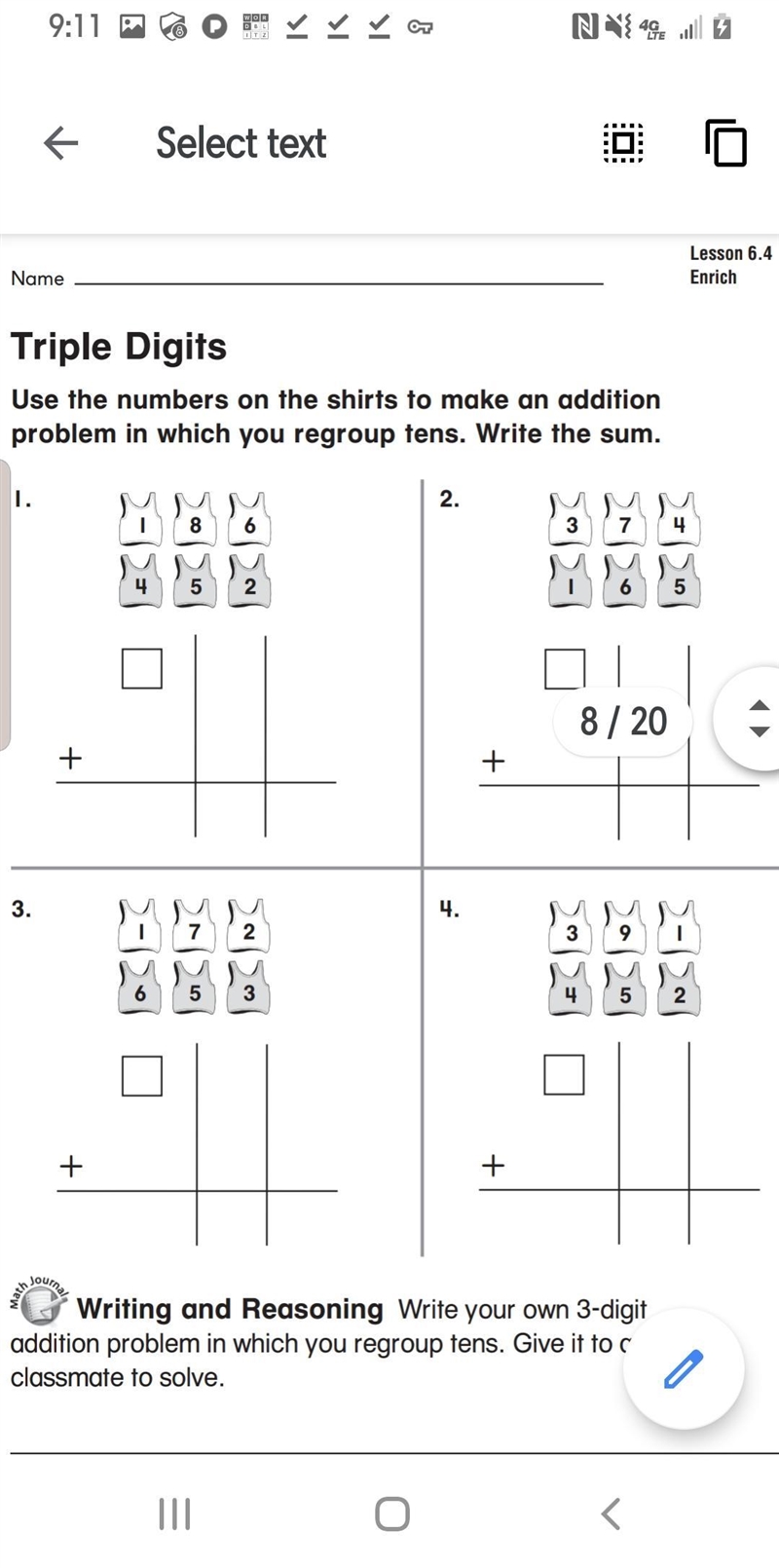 Use each digit once to make two addends for a problem. Solve ***** look at attached-example-2