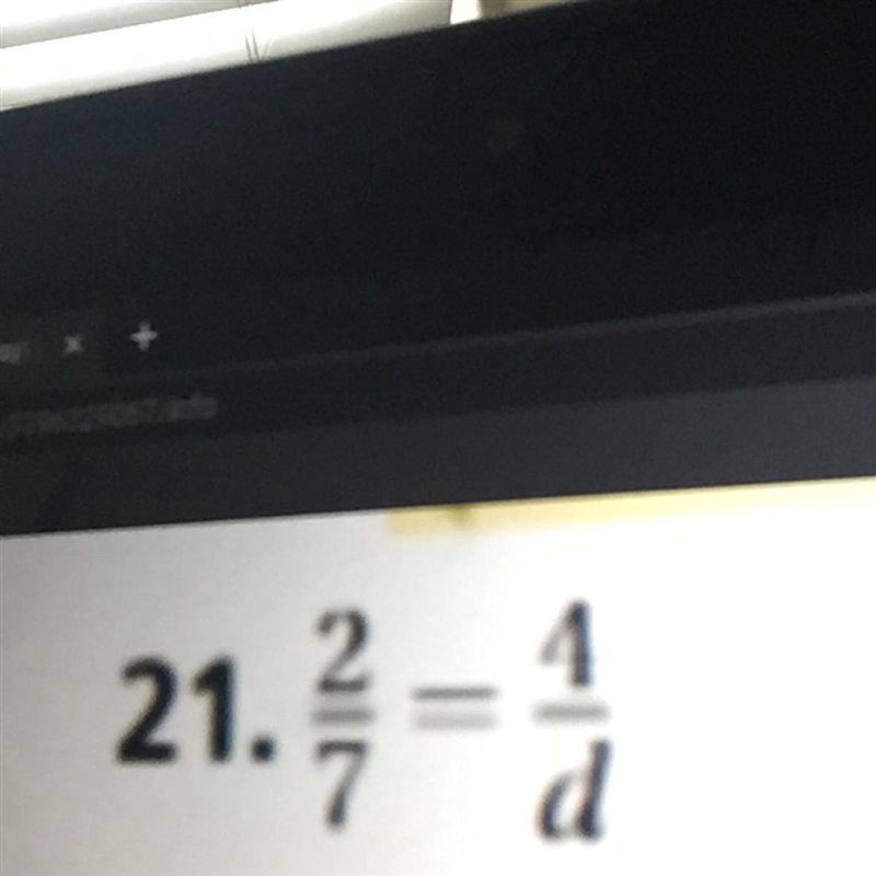 2/7 = 4/d need a step by step answer please-example-1