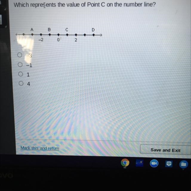 Which represents the value of Point C on the number line?-example-1