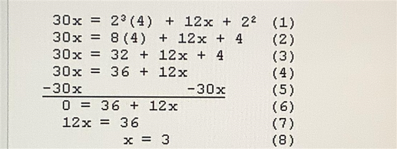 Please I need help!!!! 10. Examine the following solution to a linear equation. Do-example-1