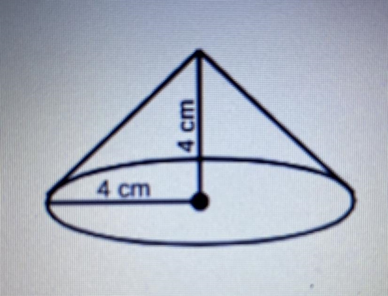 calculate the area (A) of the base of the cone. then, calculate the volume (V) of-example-1