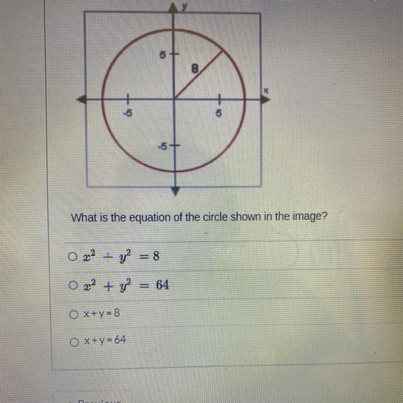 What is the equation of the circle show in the image?-example-1