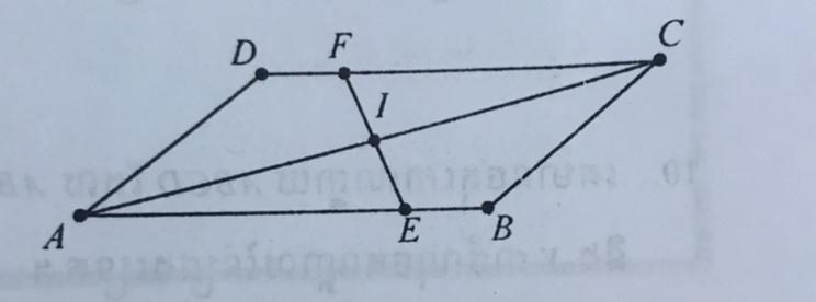 PLZ ANSWER ASAP!!! A parallelogram ABCD , with I as the middle point of AC and EF-example-1