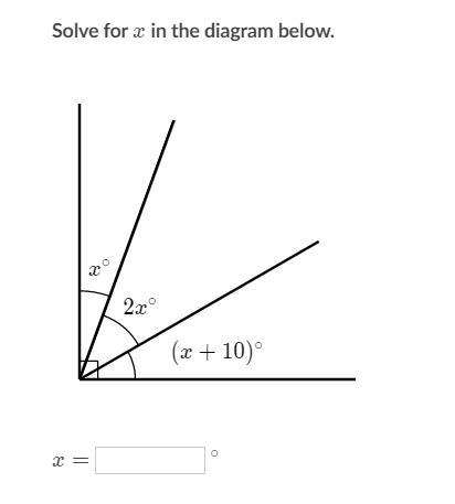 Solve x for the diagram below.-example-1